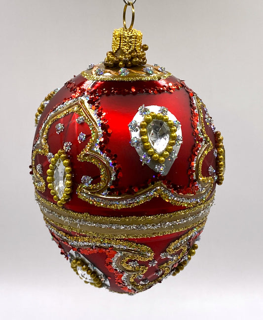 Baumschmuck-Christbaumschmuck-Christbaumkugel-Faberge-Rot-Barockmuster-Silber-Steine-weihnachts-deko-ch-Galerie-Luechinger-1
