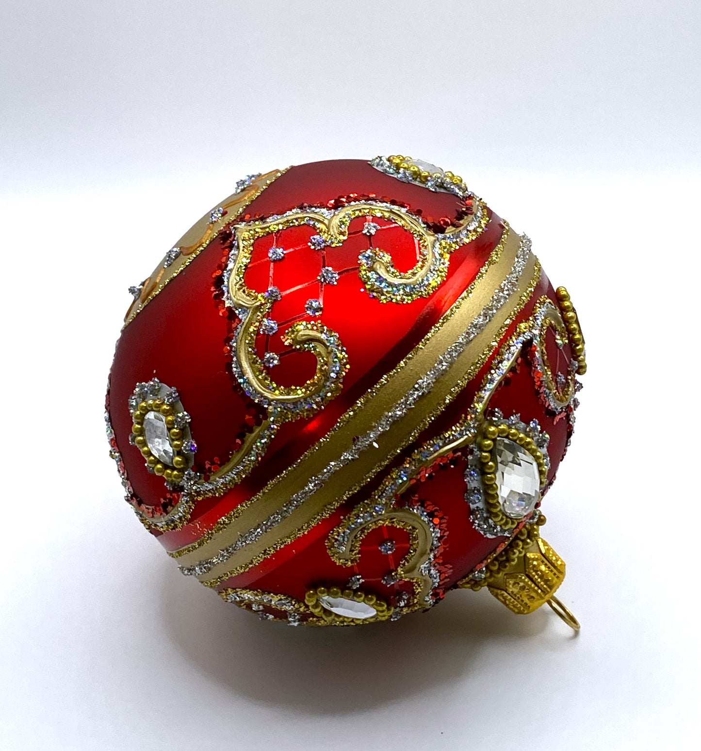 Baumschmuck-Christbaumschmuck-Christbaumkugel-Rot-Barockmuster-Silber-Steine-weihnachts-deko-ch-Galerie-Luechinger-3