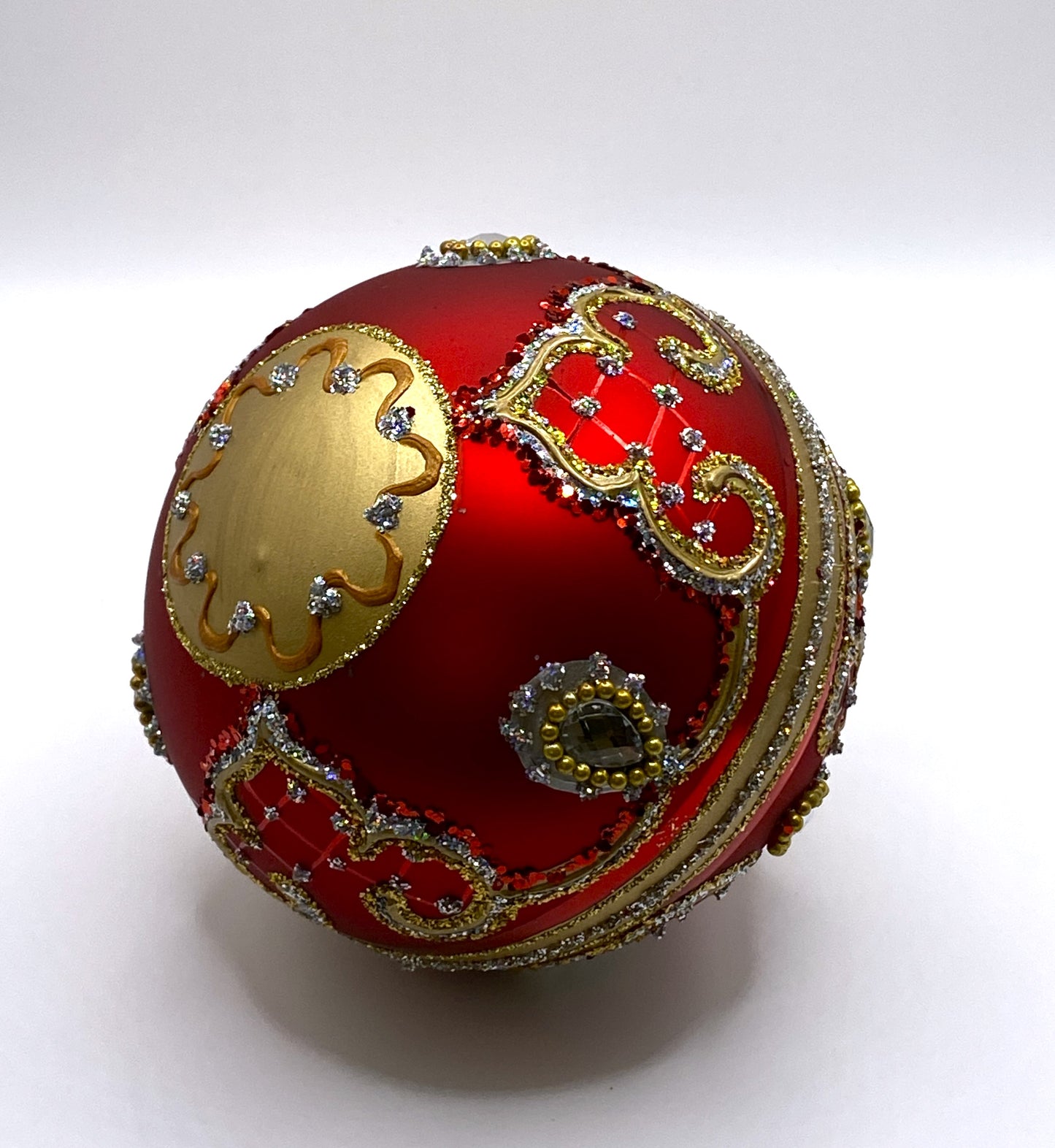Baumschmuck-Christbaumschmuck-Christbaumkugel-Rot-Barockmuster-Silber-Steine-weihnachts-deko-ch-Galerie-Luechinger-4