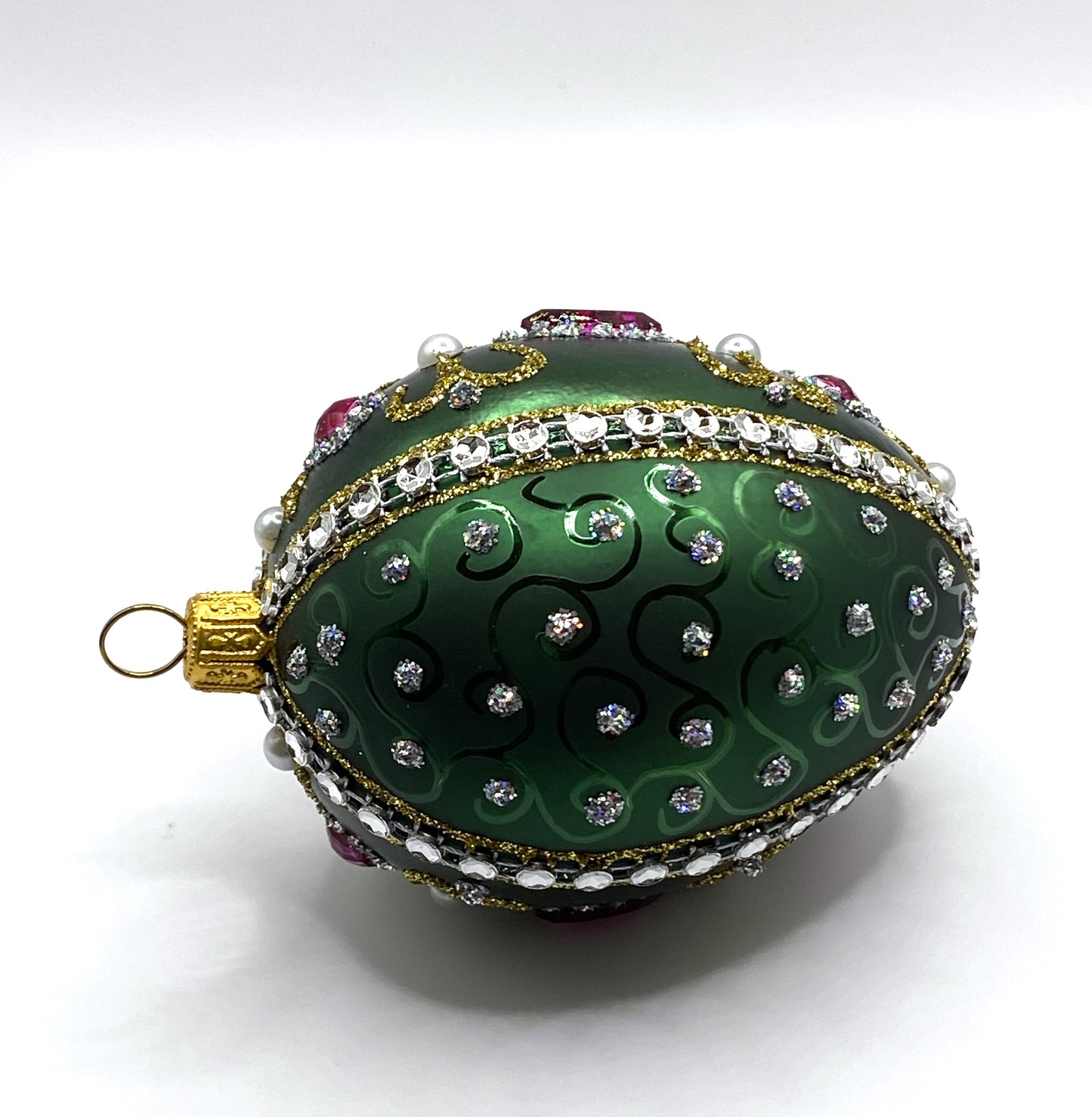 Baumschmuck-Christbaumschmuck-Faberge-Ei-dunkelgruen-Schmucksteine-weihnachts-deko-ch-Galerie-Luechinger-3