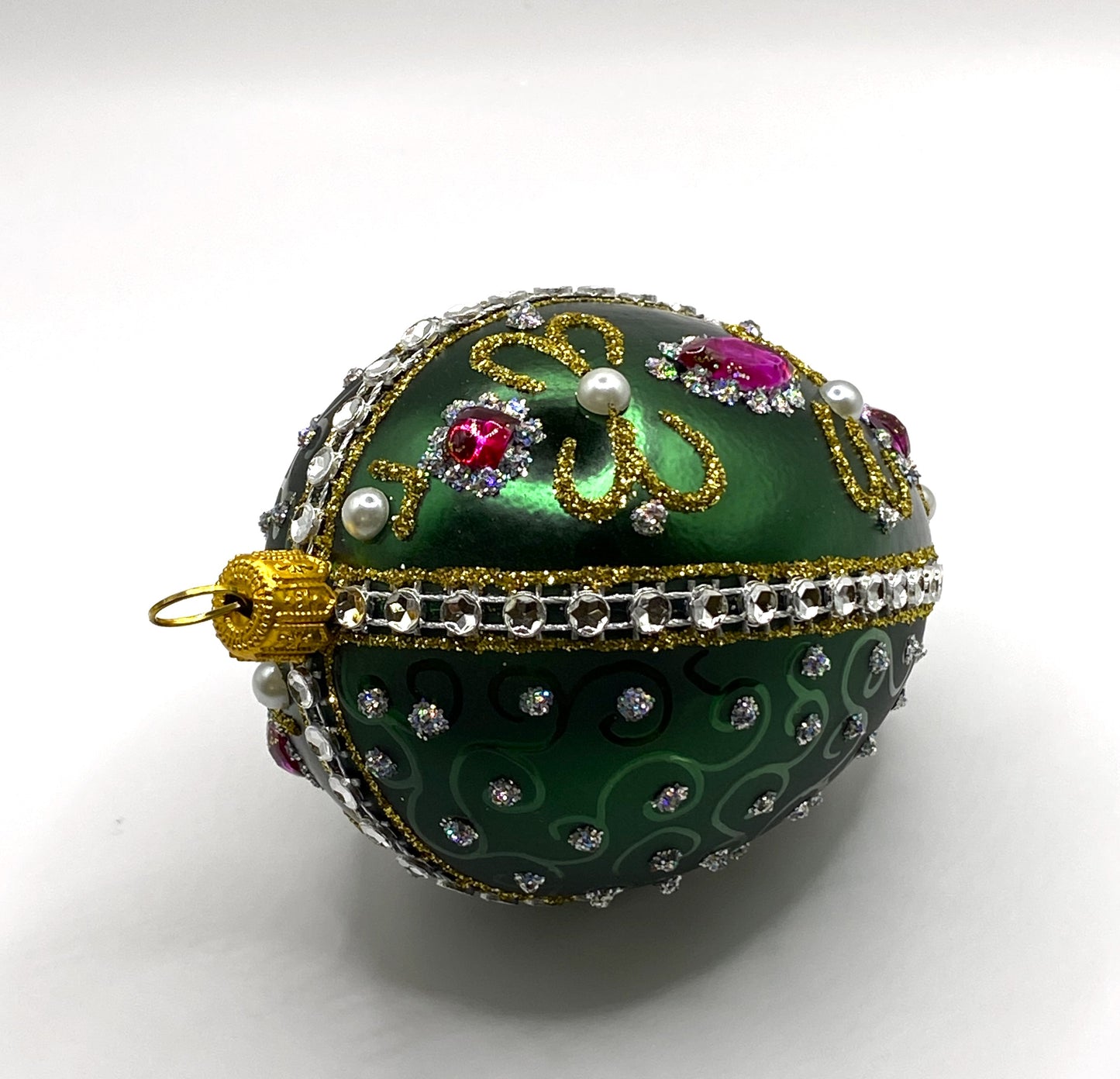 Baumschmuck-Christbaumschmuck-Faberge-Ei-dunkelgruen-Schmucksteine-weihnachts-deko-ch-Galerie-Luechinger-4