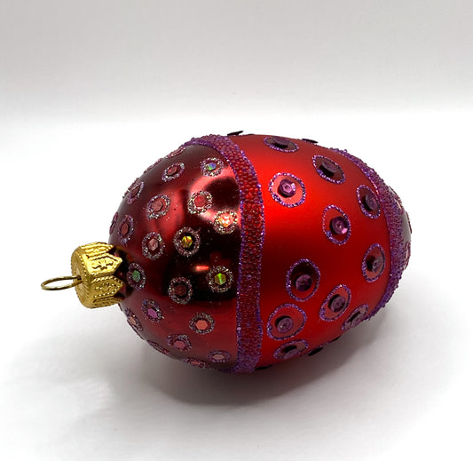 Baumschmuck-Christbaumschmuck-Faberge-Ei-rot-Tupfen-weihnachts-deko-ch-Galerie-Luechinger-2