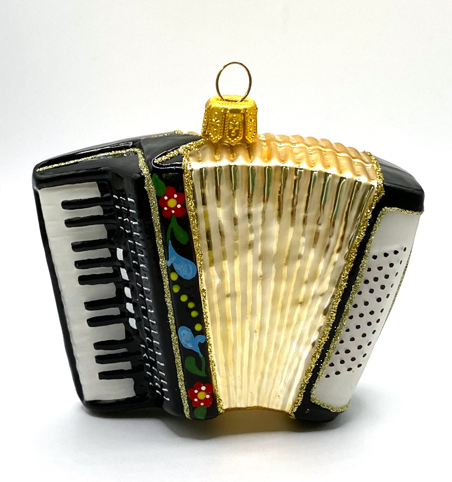 Baumschmuck-Christbaumschmuck-Handorgel-Schwarz-Blumendekor-Akkordeon-weihnachts-deko-ch-Galerie-Luechinger-1