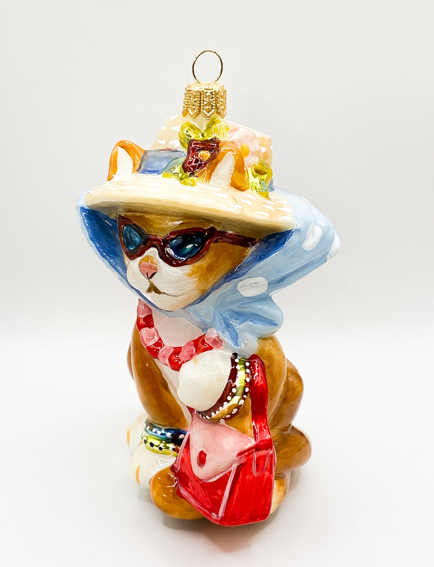 Baumschmuck-Christbaumschmuck-Katze-witzig-strohhut-mostowski-komozja-weihnachts-deko-ch-Galerie-Luechinger1