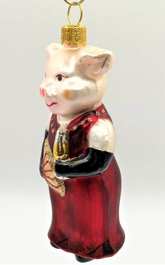 Baumschmuck-Christbaumschmuck-Schweinchen-Dame-Abendrobe-Champagner-weihnachts-deko-ch-Galerie-Luechinger-2