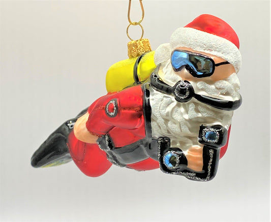 Baumschmuck-Christbaumschmuck-Weihnachtsmann-Santa-Nikolaus-Tauchen-Wassersport-Meer-weihnachts-deko-ch-Galerie-Luechinger-1