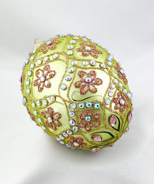 Baumschmuck-Christbaumschmuck-eiform-gruen-rosa-blueten-weihnachts-deko-ch-Galerie-Luechinger1