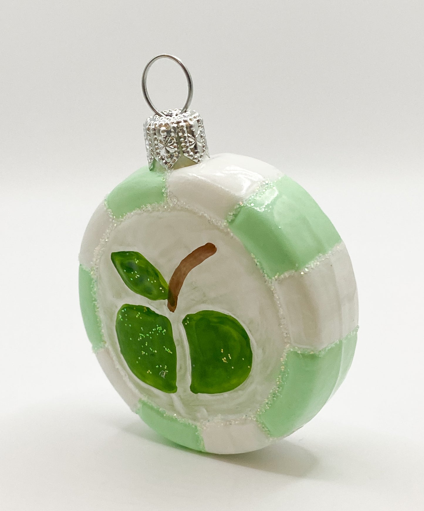 Mint green candy with green apple motif
