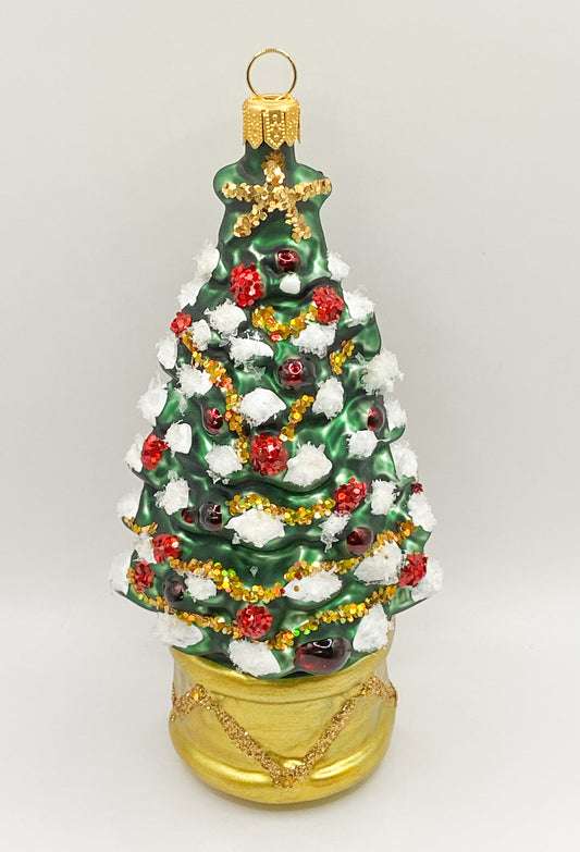 Christbaum im goldenen Topf