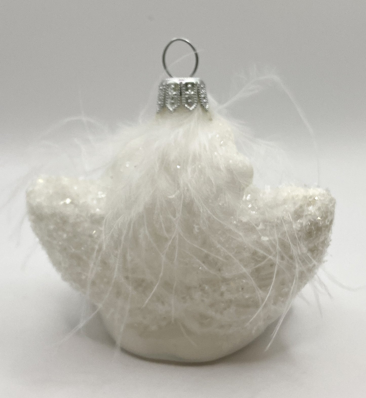 Putto in shiny white with glitter wings, Raffael Angel