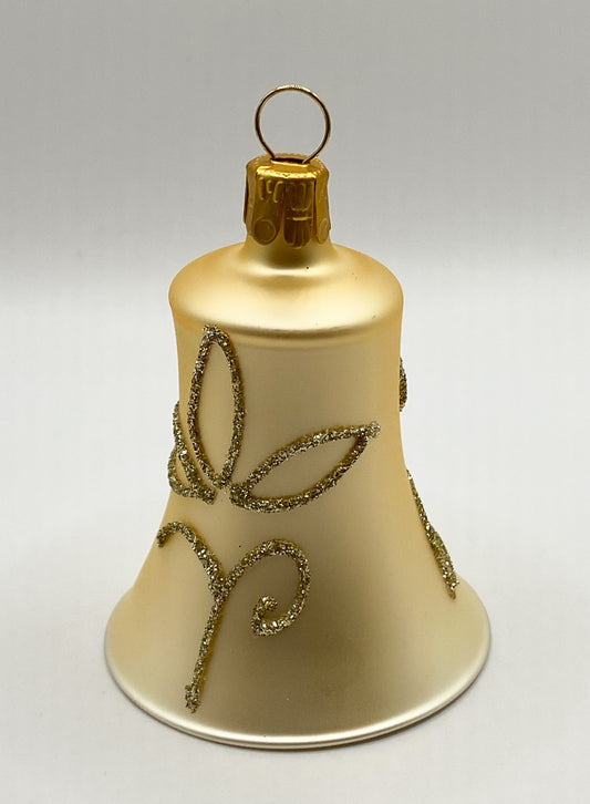 Glocke matt beige mit Blüte