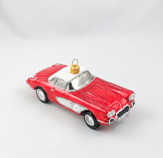 Roter Vintage Cadillac mit weissem Dach