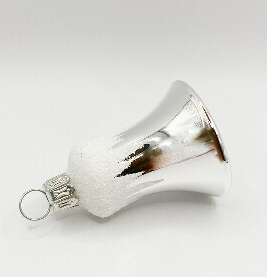 Weihnachtsglöggli silber mit Schneezacken