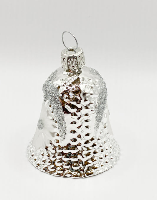 Weihnachtsglöggli silber mit Blume