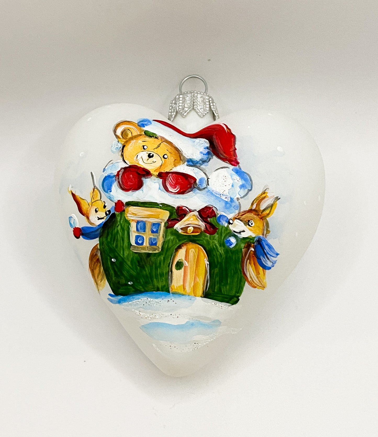 Heart with bear and forest animals