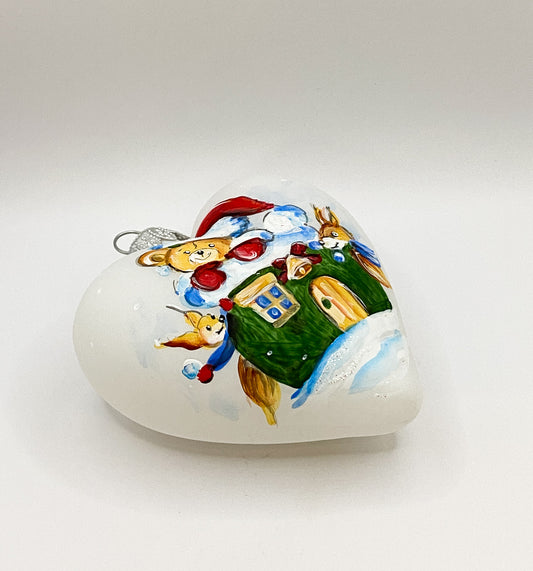 Herz mit Bär und Waldtieren