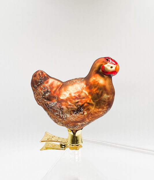 Braunes Huhn auf Clip