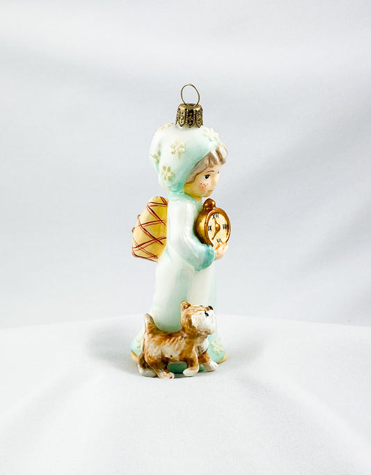 Das kleine Mädchen wartet gespannt mit dem Kätzchen auf das Christkind, AtlasArt