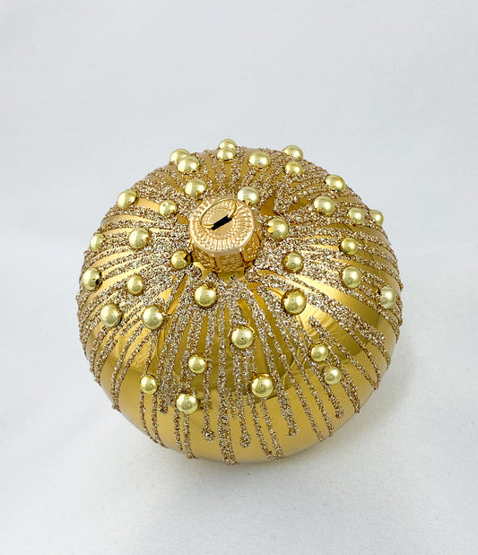 Kugel gold glänzend mit Schmucksteinen