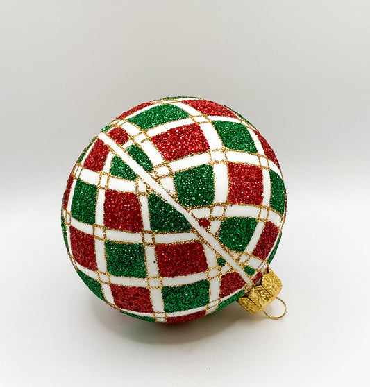 Grün rot karierte Kugel