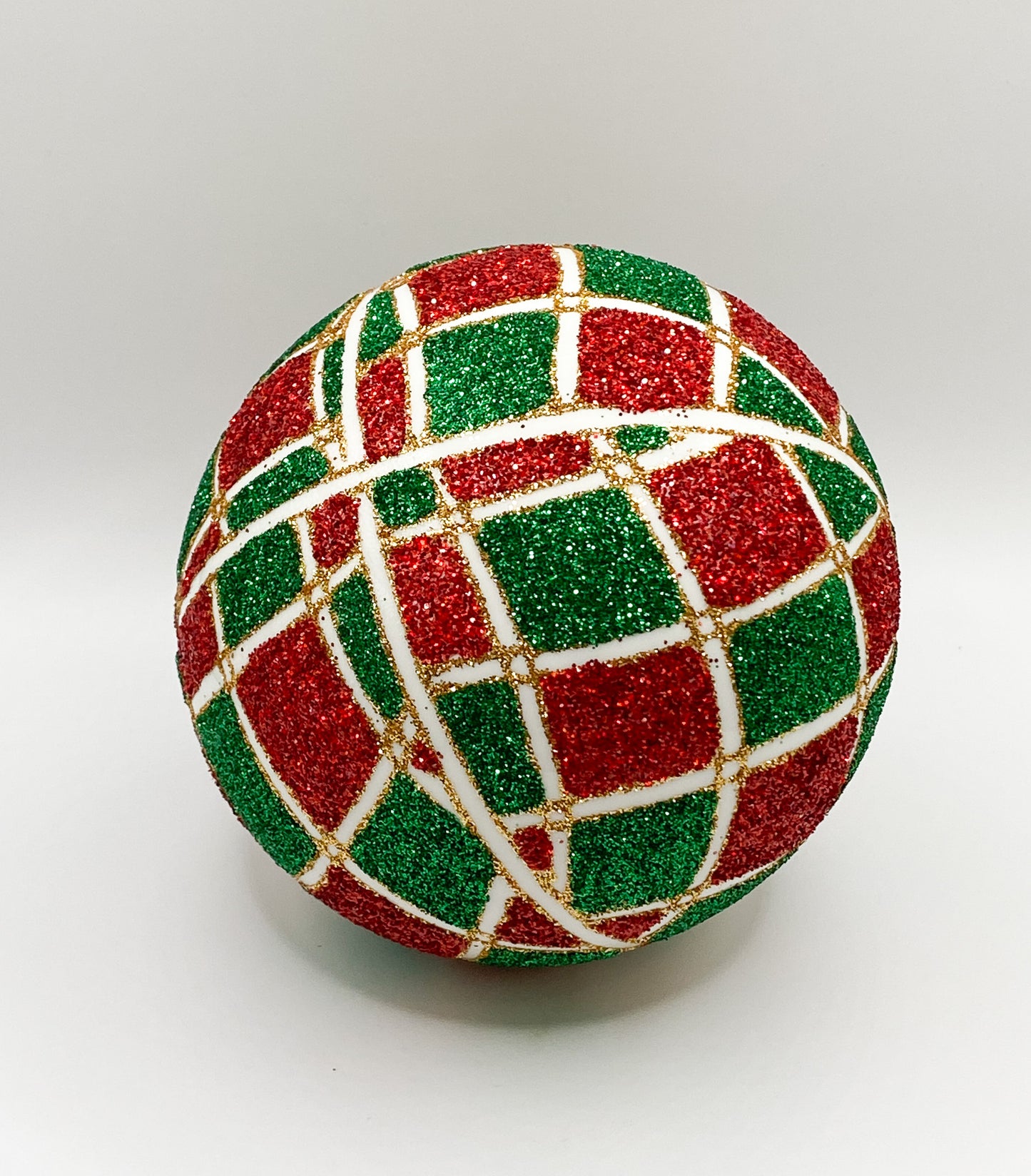 Green red checkered ball, large check
