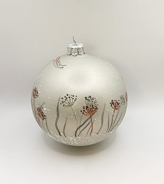 Kugel Schneemann mit gelbem Sternchenschal