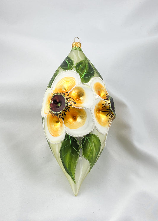 Grosse Kugel mit gelbem Magnolien-Motiv