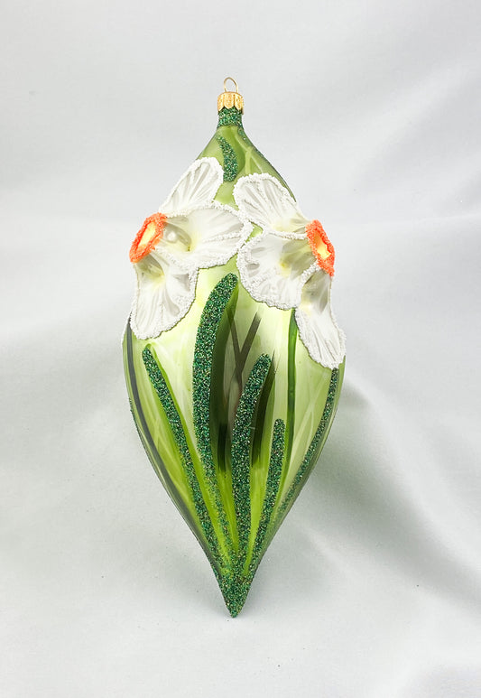 Grosse Kugel mit Narzissen-Motiv