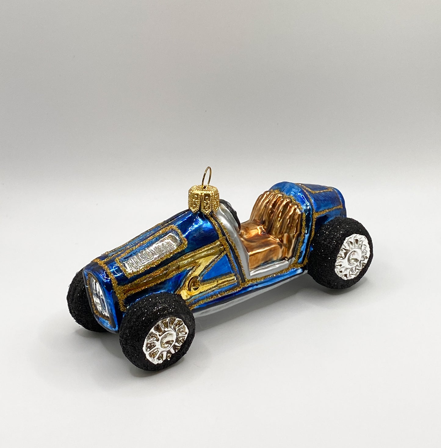 Blue vintage racing car