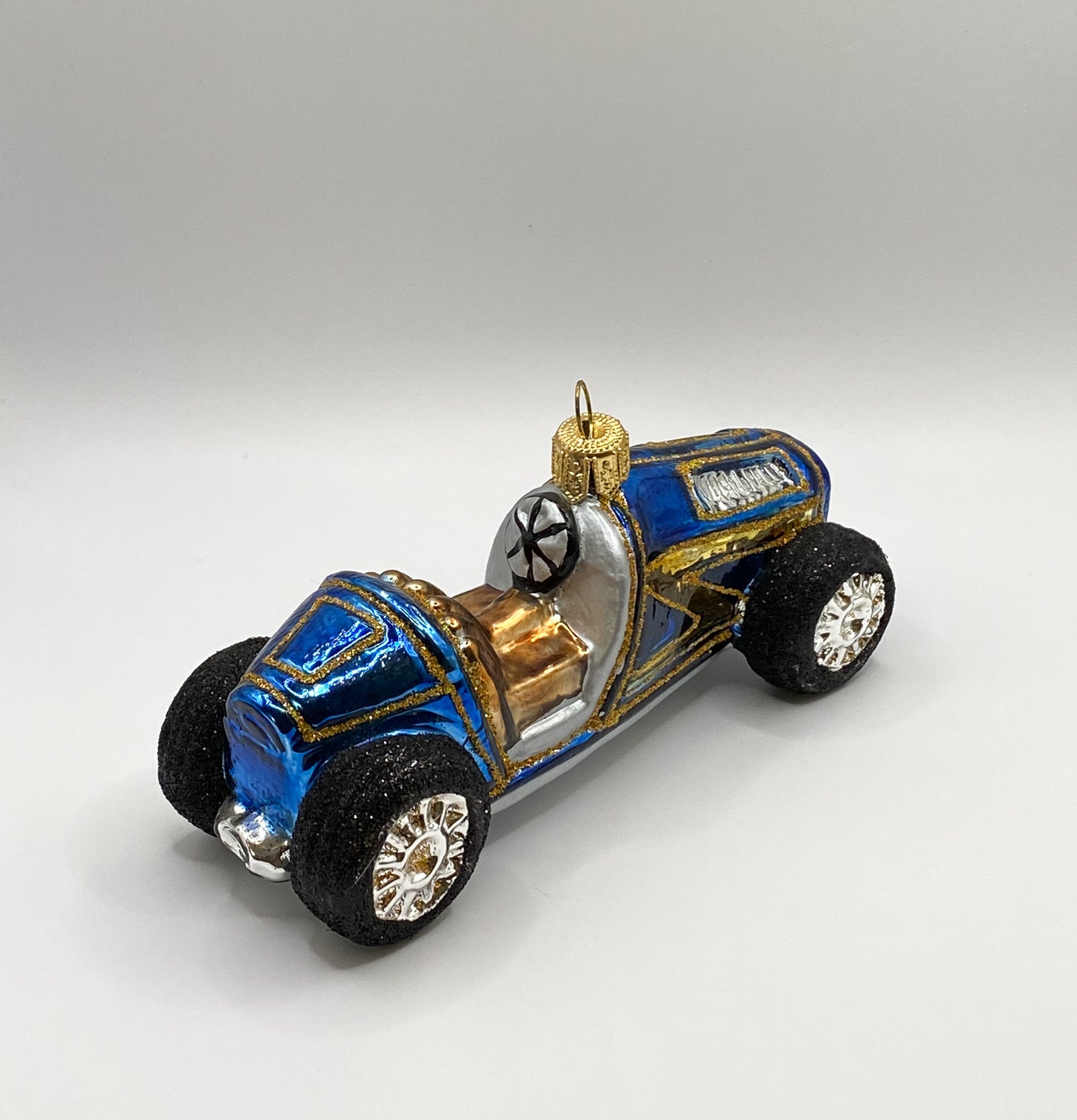 Blue vintage racing car