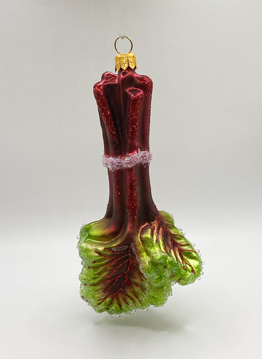 Bund Rhabarber mit Blättern