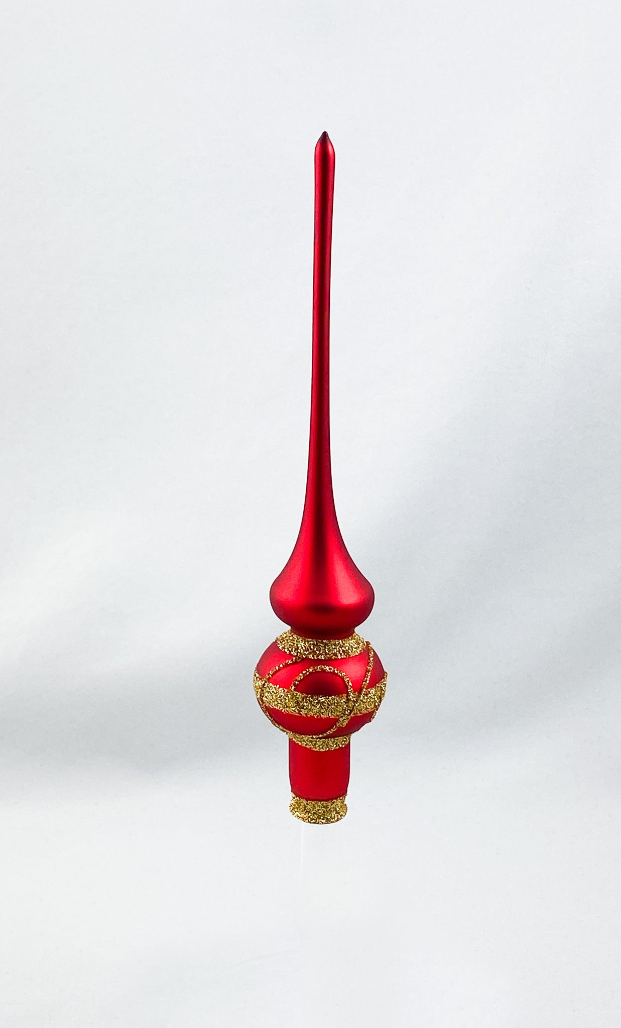 Kleine Spitze Rot, matt mit goldenem Dekor