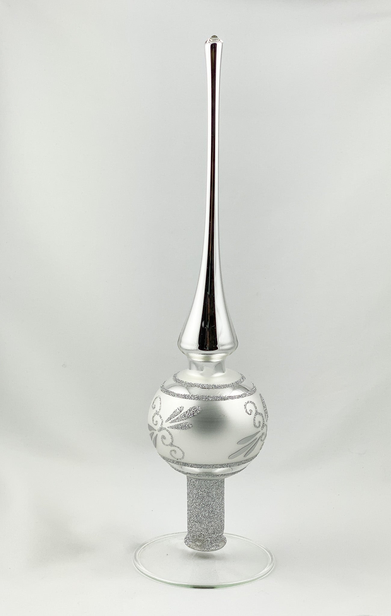 Tree topper silver with silver glitter