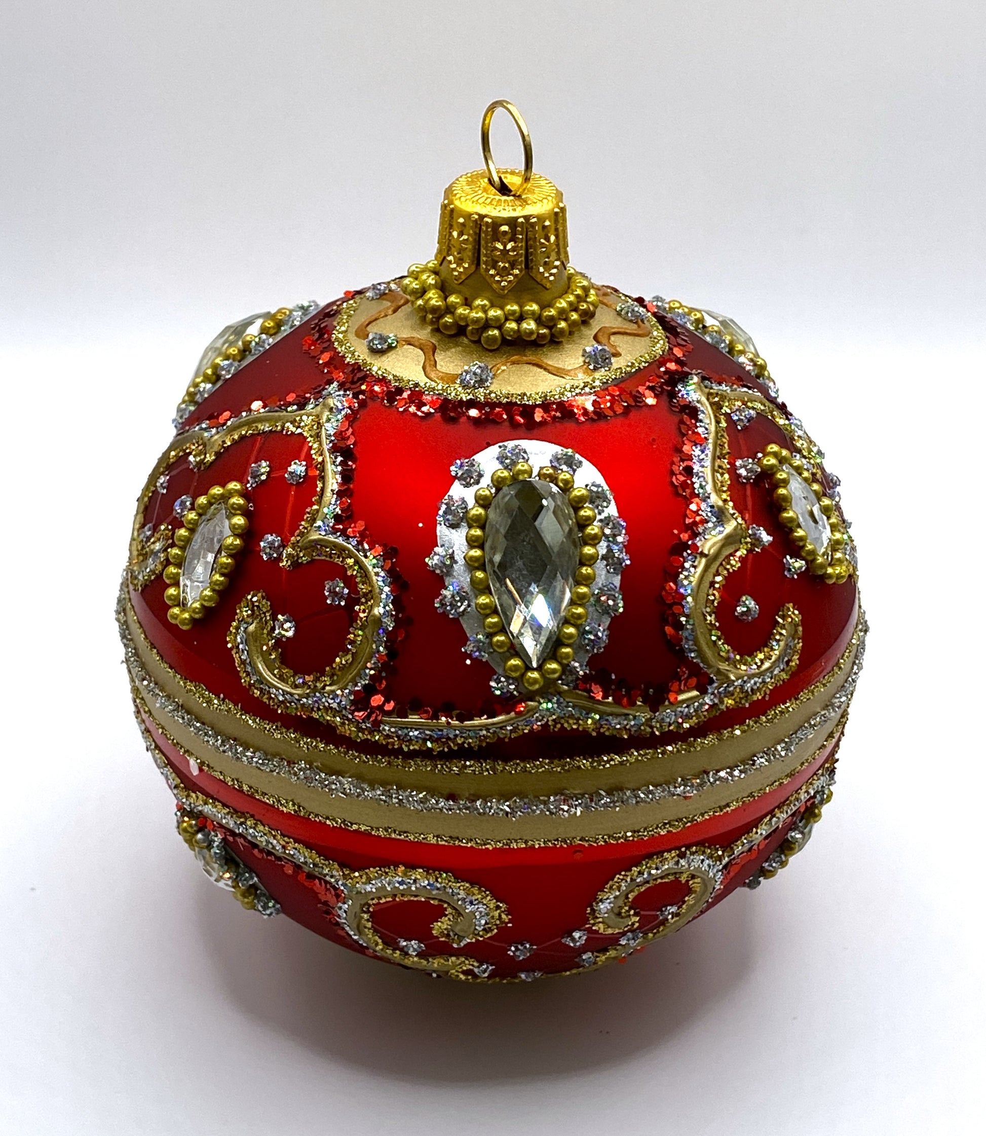 Baumschmuck-Christbaumschmuck-Christbaumkugel-Rot-Barockmuster-Silber-Steine-weihnachts-deko-ch-Galerie-Luechinger-2