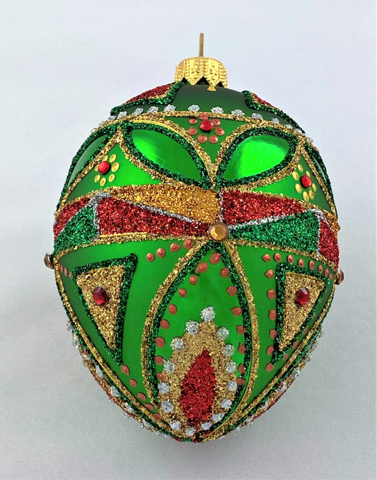 Baumschmuck-Christbaumschmuck-Faberge-Ei-gruen-rot-gold-weihnachts-deko-ch-Galerie-Luechinger