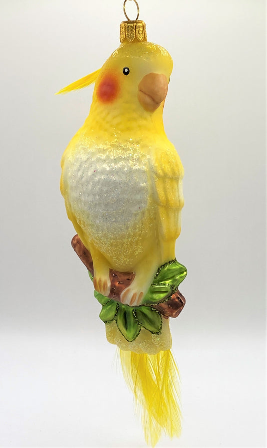 Baumschmuck-Christbaumschmuck-Gelber-Nymphensittich-exotischer-Vogel-Australien-weihnachts-deko-ch-Galerie-Luechinger-2