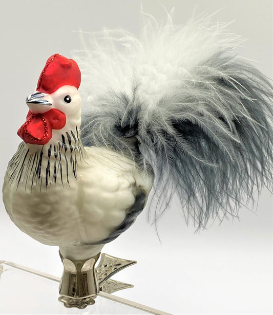 Baumschmuck-Christbaumschmuck-Hahn-Schwarz-Weiss-Echtfeder-Bauernhof-weihnachts-deko-ch-Galerie-Luechinger-2