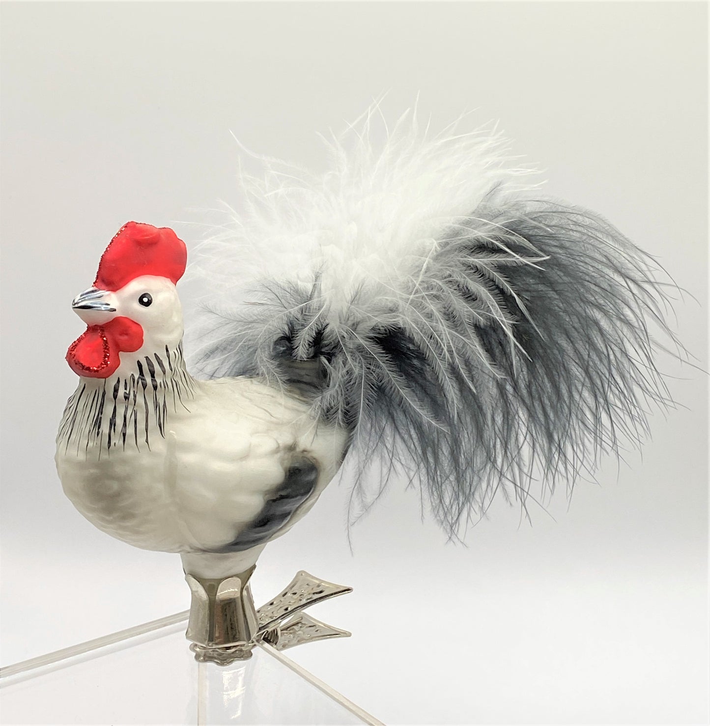Baumschmuck-Christbaumschmuck-Hahn-Schwarz-Weiss-Echtfeder-Bauernhof-weihnachts-deko-ch-Galerie-Luechinger-3