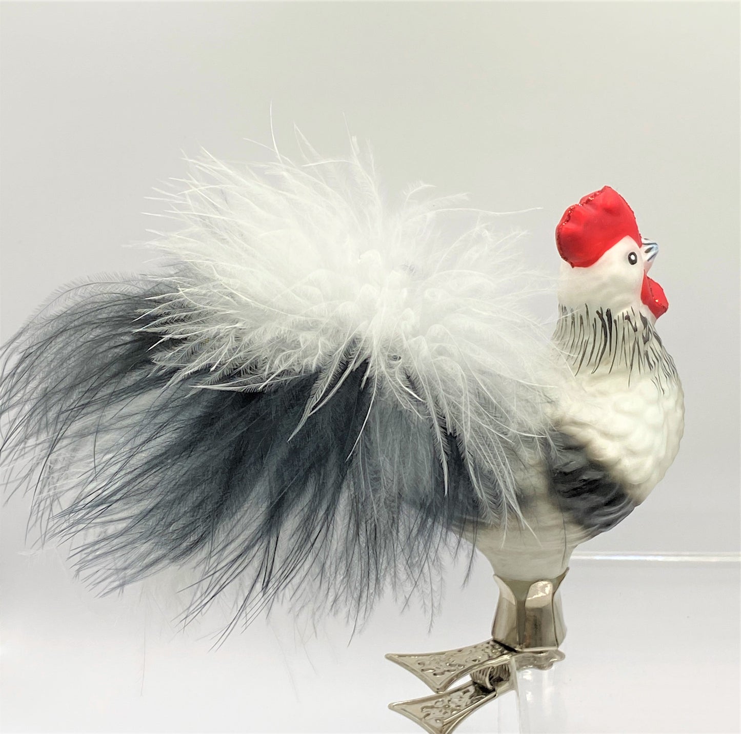 Baumschmuck-Christbaumschmuck-Hahn-Schwarz-Weiss-Echtfeder-Bauernhof-weihnachts-deko-ch-Galerie-Luechinger-4