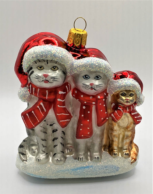 Baumschmuck-Christbaumschmuck-Katzen-Familie-Weihnachtsmuetze-weihnachts-deko-ch-Galerie-Luechinger-1