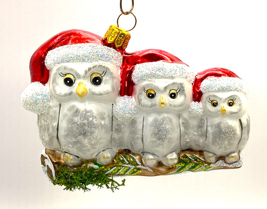Baumschmuck-Christbaumschmuck-Schnee-Eule-Weihnachtsmuetze-Eulenfamilie-weihnachts-deko-ch-Galerie-Luechinger-1