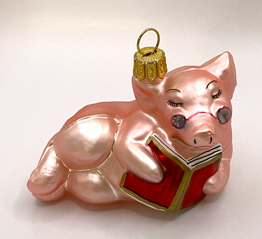 Baumschmuck-Christbaumschmuck-Schweinchen-Rosa-Lesen-Lesebrille-weihnachts-deko-ch-Galerie-Luechinger-1