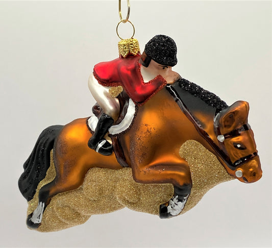 Baumschmuck-Christbaumschmuck-Springreiter-Braunes-Pferd-Reitsport-weihnachts-deko-ch-Galerie-Luechinger-1