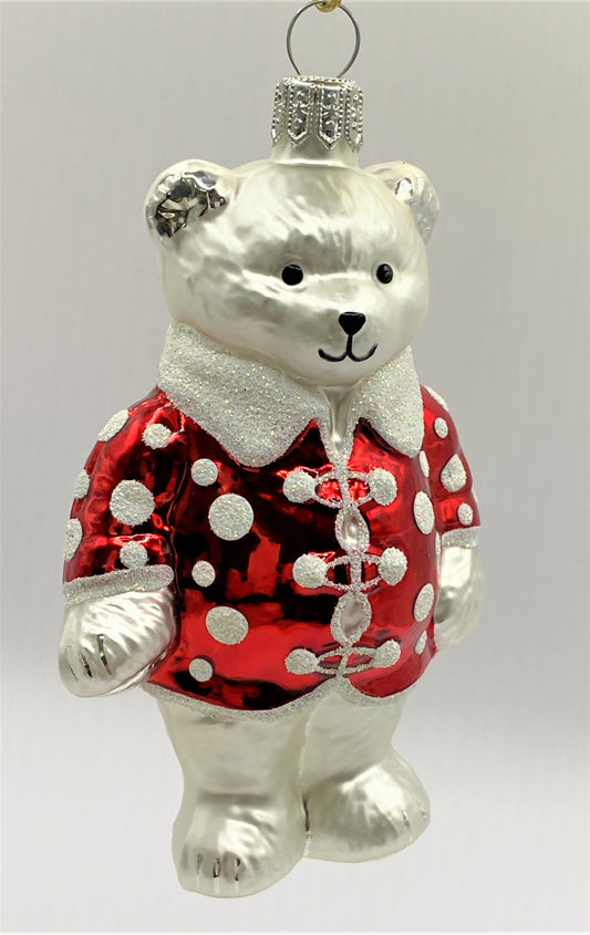 Baumschmuck-Christbaumschmuck-Weisser-Teddybaer-Knabe-rote-Jacke-weihnachts-deko-ch-Galerie-Luechinger-1