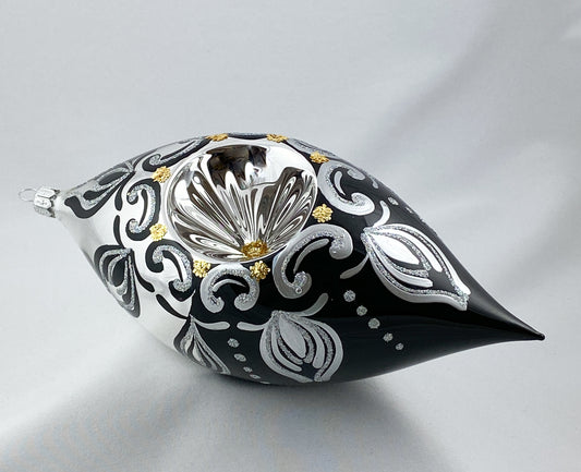 Baumschmuck-Christbaumschmuck-olive-reflex-silber-schwarz-weihnachts-deko-ch-Galerie-Luechinger