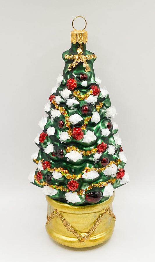 Christbaum im goldenen Topf