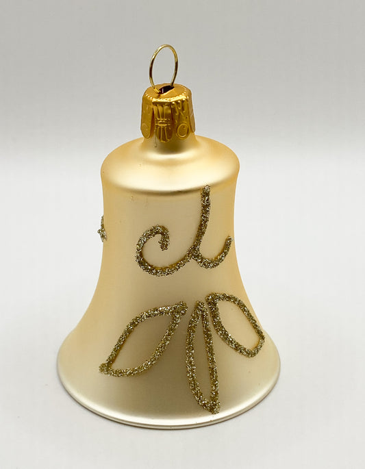 Glocke matt beige mit Blüte