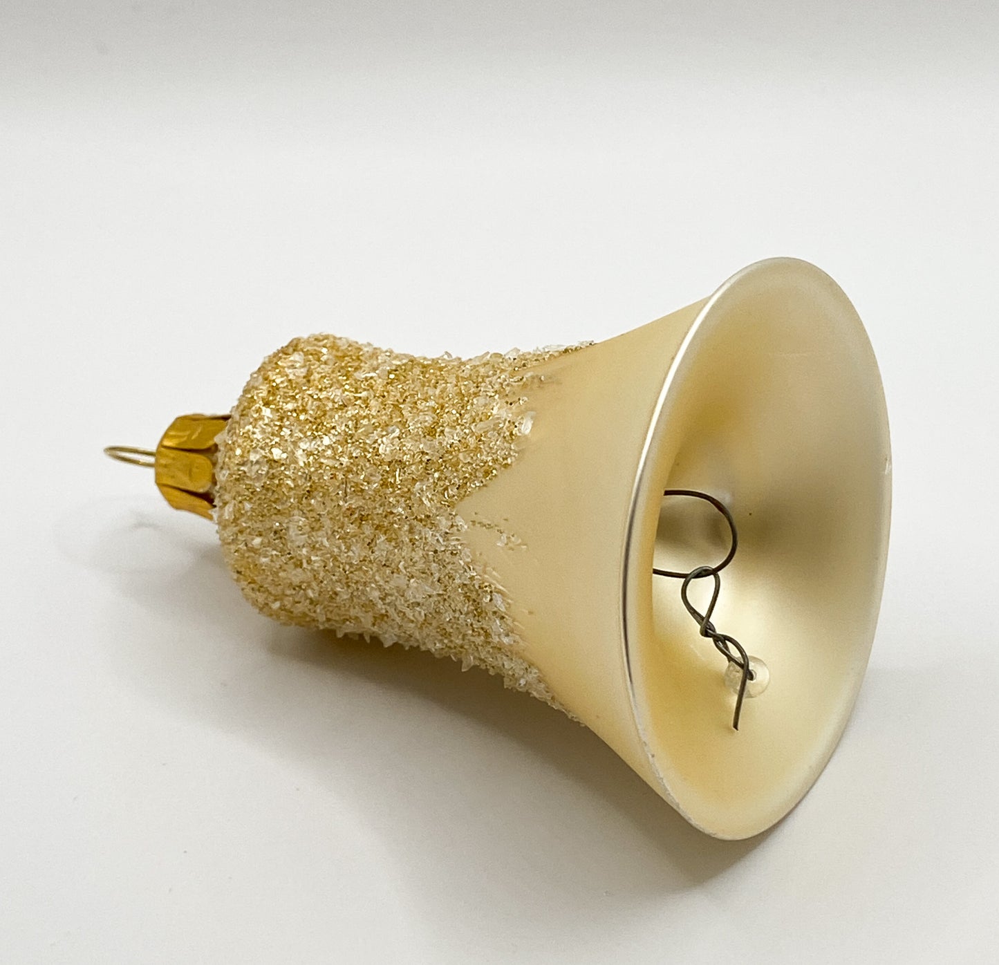 Glocke matt beige mit Glitzer
