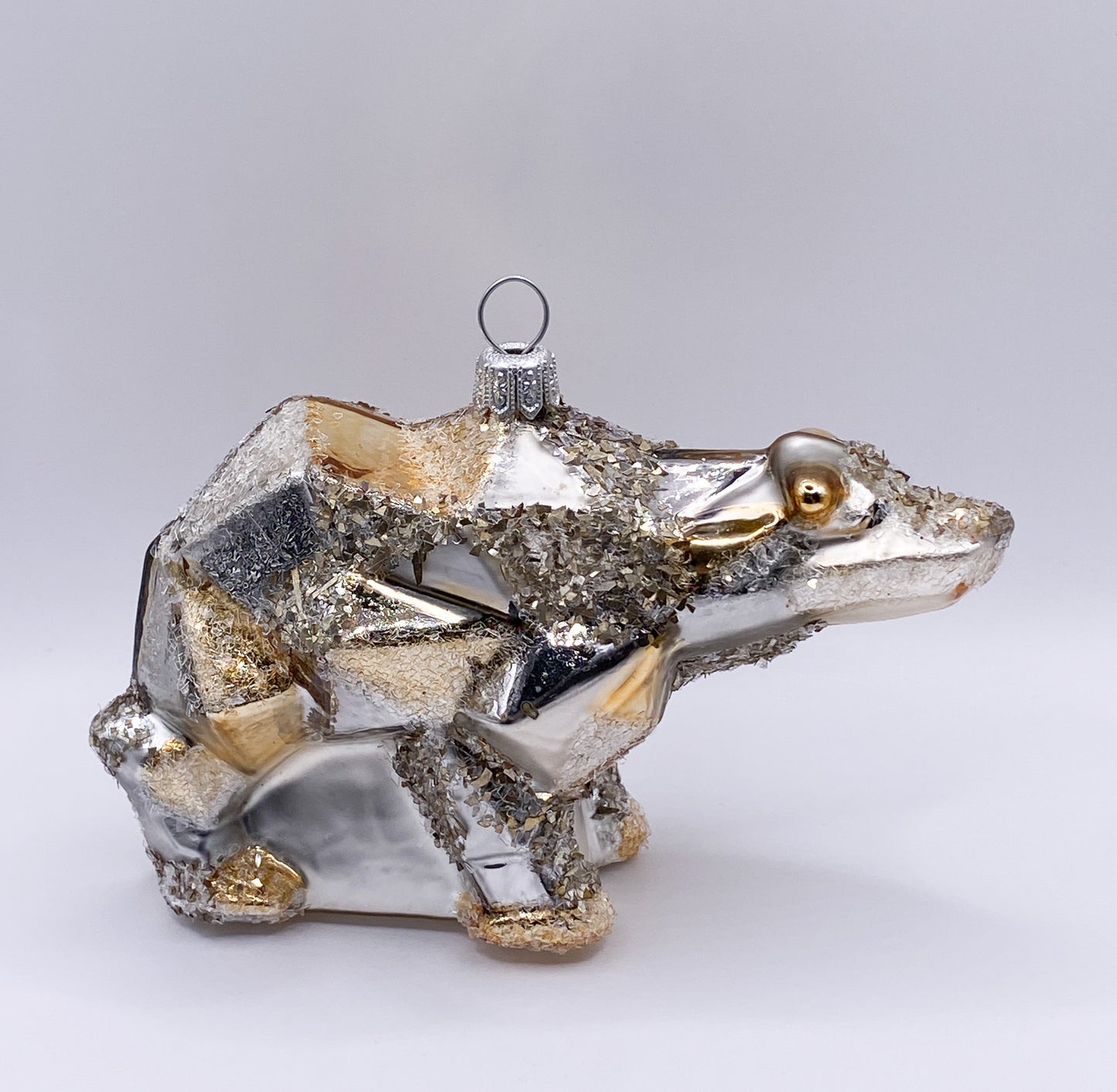 Kubistischer Bär, silber gold