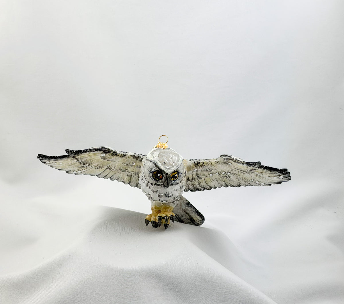 Fliegende Schnee-Eule mit Glitzersteinchen, GlitterLab